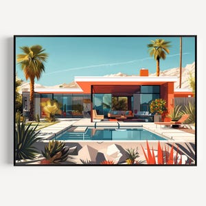 Palm Springs Mid-Century Modern Architektur Druck (Digitaler Download)