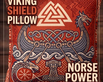 Valknut Rune Throw Pillow | Viking Knotwork Cushion | Norse Mythology Home Decor | Nordic Pagan Accent | Longship & Runes Pillow