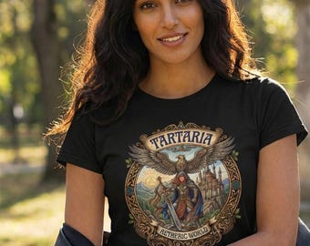 Tartaria Aetheric World Shirt, Medieval Fantasy Tee, Comfort Colors® Graphic Shirt, Knightcore Warrior Top, Vintage Heraldic Emblem Tee