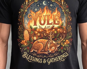 Yule Celtic Solstice Pagan Christmas Comfort Colors Hearth Magic Nature Folklore Winter Ritual Shirt