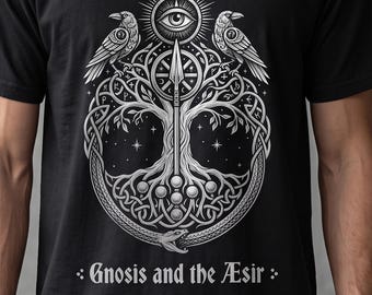 Gnosis Viking Awakening Tee | Norse Rune Flame Shirt | Gnostic Symbolism Comfort Colors | Esoteric Inner Fire Graphic