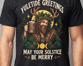 Yule Celtic Solstice Pagan Christmas Comfort Colors Winter Folklore Nature Ritual Gathering Shirt