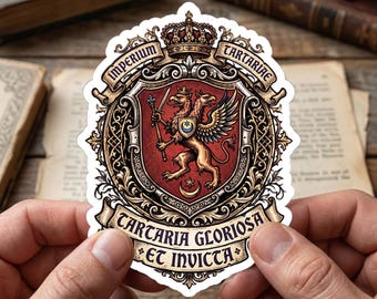 Imperium Tartariae Sticker Griffin Crest Decal Heraldic Emblem Medieval Empire Vinyl Sticker Tartaria Gloriosa et Invicta