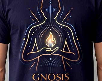 Gnosis Mystical Awakening Tee | Esoteric Spiritual Shirt | Inner Flame Awareness Graphic | Gnostic Symbolism Comfort Colors Unisex