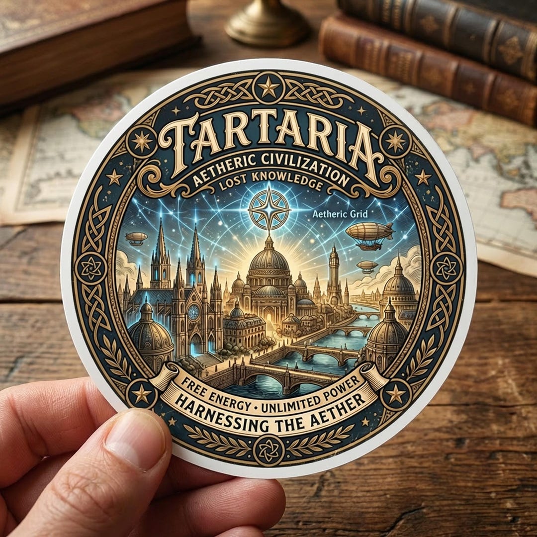 Tartarian Aetheric Civilization Sticker | Ornate Old World Airship City ...