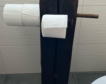WC stand toilet paper holder toilet paper holder made from old wood beams upcycling