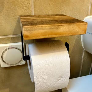 Toilet paper holder toilet paper holder wood old wood industrial design WC decoration