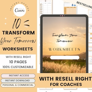 Remodel Your Destiny Arbeitsblatt: Verwandeln Sie Ihr Morgen, wiederverkaufsfähiges druckbares Papier, Ziele setzen und persönliche Entwicklung - für das Coaching-Programm