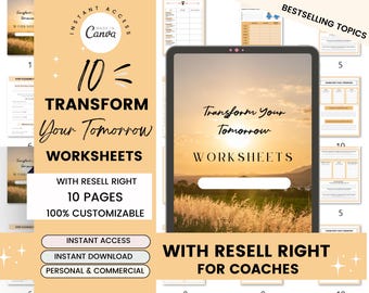 Remodel Your Destiny Worksheet: Transform Your Tomorrow, Resaleable Printable, Goal Setting & Personal Development - for Coaching Program