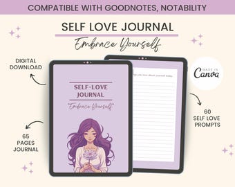 Self-Love Reflection Journal: Personal Development Template - Embrace Yourself - Digital Download