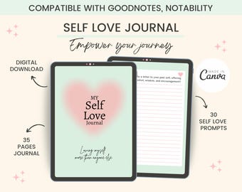 Self-Love Reflection Journal: Personal Development Template - Empower Your Journey - Digital Download