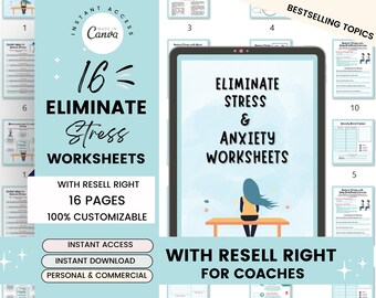 Eliminate Stress Worksheet: Printable Stress Management Tools for Anxiety Relief - for Coaching Program