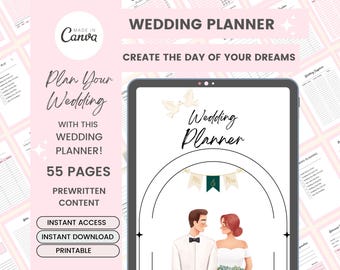 Wedding Planner: A Guide to a Stress-Free Wedding Day- Bridal Organizer, Wedding Checklist, Bride Planner, Wedding Organizer, Wedding Binder