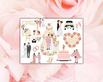 Whimsical Romantic Wedding Invite Bundle - DIY Blush Pink Save the Date, Printable Invitation Template