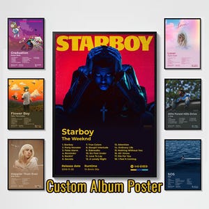 Tres juegos de impresiones de portadas de álbumes de música personalizadas / Pósteres de lienzo personalizados / El regalo perfecto / Sin marco y listos para adornar tu espacio