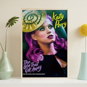 Katy Perry The One That Got Away - Poster su tela, stampa HD, poster vintage, oggetti d'arte da collezione, arredamento per la casa, arte murale, senza cornice