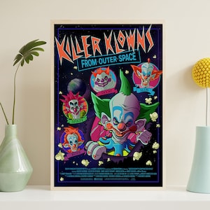 Killer Klowns aus dem Weltraum Horrorfilm Leinwand Poster, HD Poster Druck, Vintage Poster, Kunst Sammlerstücke, Dekoration, Wandkunst