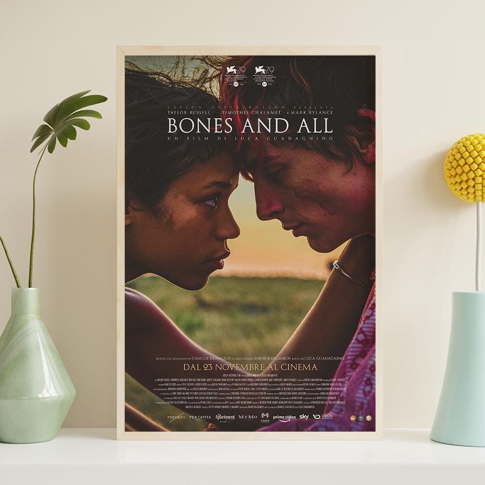 Bones and All Movie Canvas Poster, HD Poster print, Vintage Poster, Art Collectibles, Home decoration, Wall Art, Unframed