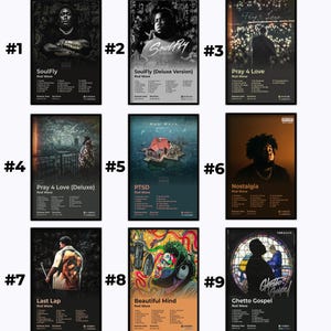 Rod Wave Poster Set von 12 Album Poster, Musik Poster, HD Canvas Poster Druck, Kunstsammlerstücke, Wohnkultur, Wandkunst, ungerahmt