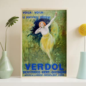 Verdol, Oxygenierte grüne Zahnpasta (1911) Leinwandposter, HD Poster Druck, Vintage Poster, Kunstsammlerstück, Wandkunst, ohne Rahmen