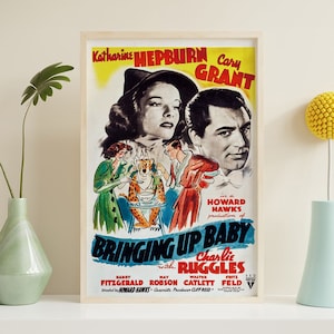 Bringing Up Baby Vintage Film Leinwand Poster, HD Poster Druck, Vintage Poster, Kunst Sammlerstücke, Dekoration, Wandkunst, ungerahmt