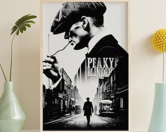 Pôster de tela do filme da série de TV Peaky Blinders, impressão de pôster em HD, pôster vintage, itens de coleção de arte, decoração para casa, arte de parede, sem moldura