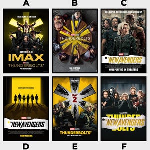 Pôster do filme Thunderbolts*, impressão em tela HD, pôster vintage, itens de arte colecionáveis, decoração para casa, arte de parede, sem moldura