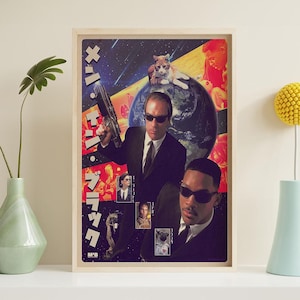 Men In Black Vintage Japanese Movie Canvas Poster, HD Poster print, Vintage Poster, Art Collectibles, Home decoration, Wall Art, Unframed