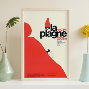 La Plagne Vintage Skiing Travel Canvas Poster, HD Poster Druck, Vintage Poster, Kunstsammlerstücke, Wohnkultur, Wandkunst