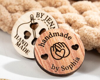 Botón de madera hecho a mano personalizado, etiquetas de madera, botones de punto, regalo personalizado, regalo de boda, regalo de propuesta, regalo para ella, regalo para las mujeres