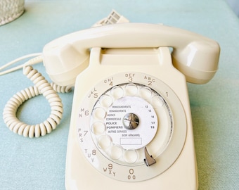 Téléphone vintage Socotel S63 ivoire (original, non peint)