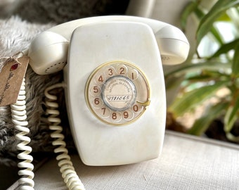 Vintage Herald Telephone ivory color (original color) wall