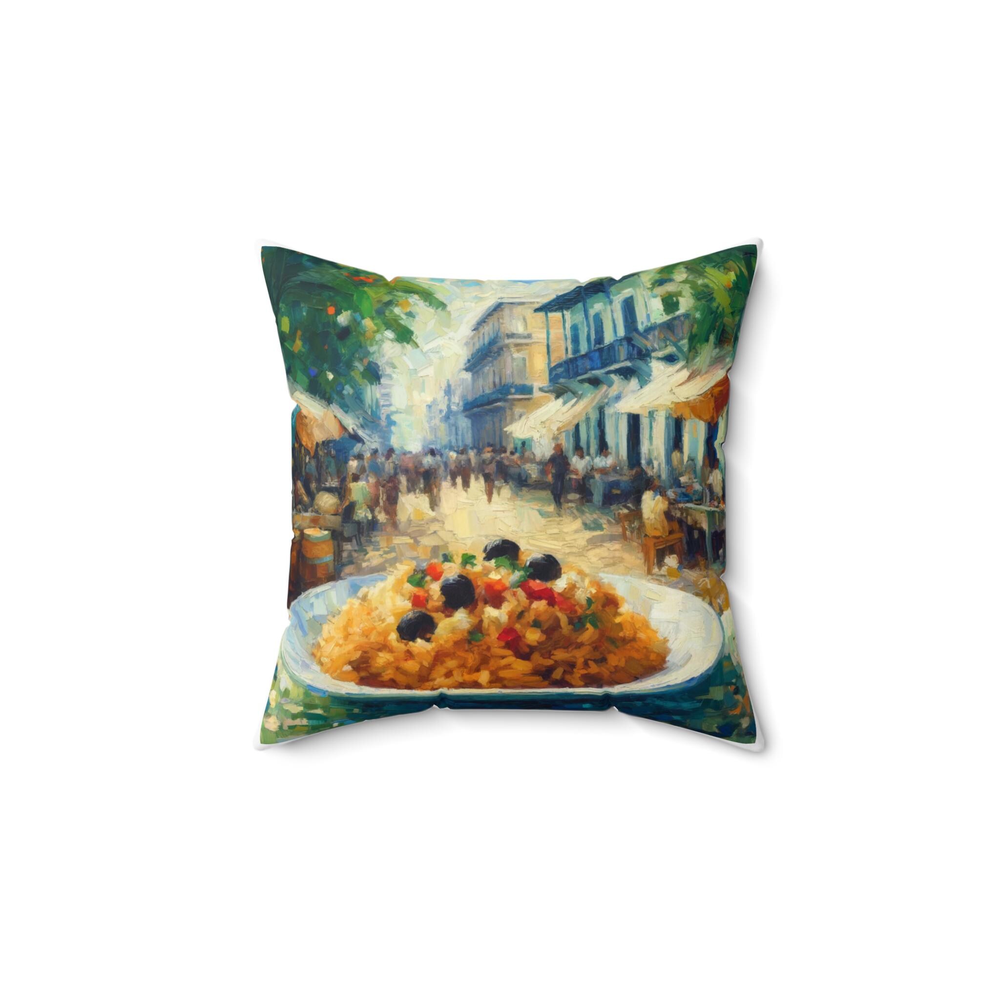Arroz con Gandules Spun Polyester Square Pillow