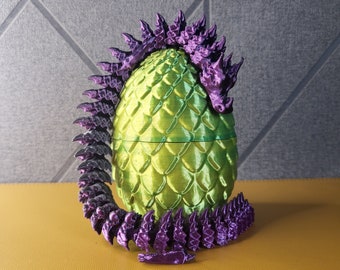 Articulated dragon | 3d printed sensory dragon egg | Sensory fidget toy | Articulated fidget toy | Dragon fidget | crystal dragon | ADHD toy