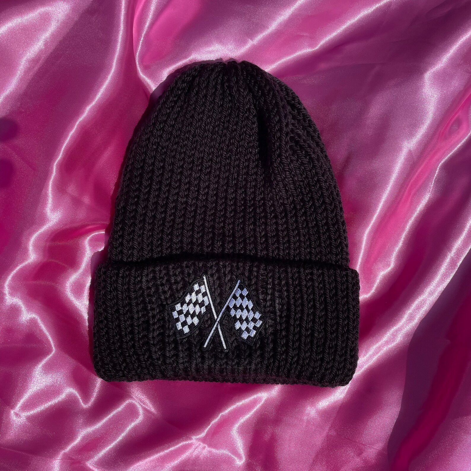 Checkered Racing Flag Beanie - Etsy