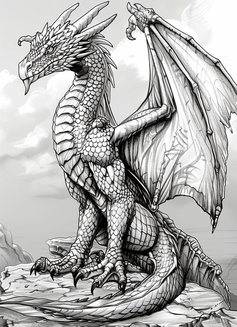 35 Printable Dragon Coloring Page Adults Coloring Pages Cute Kids