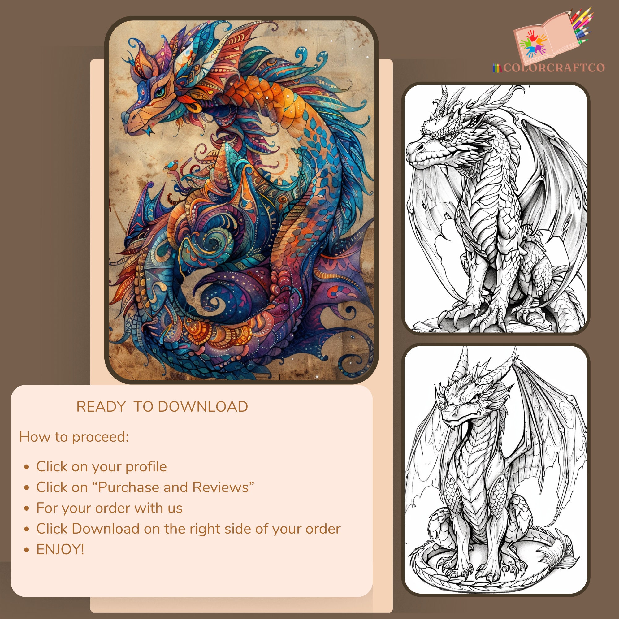 35 drakenkleurplaten voor volwassenen, afdrukbare kleurplaten voor draken,  fantasiekleurboeken, mindful kleuren - Etsy België, image size:2000x2000