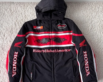 Vintage Honda puffer jacket F1 racing nascar rally motorcycle motorsport “S-M” size