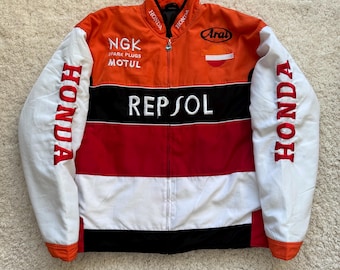 Vintage Honda Repsol Gas racing jacket bomber motorcycle motorsport “XL” size F1 team
