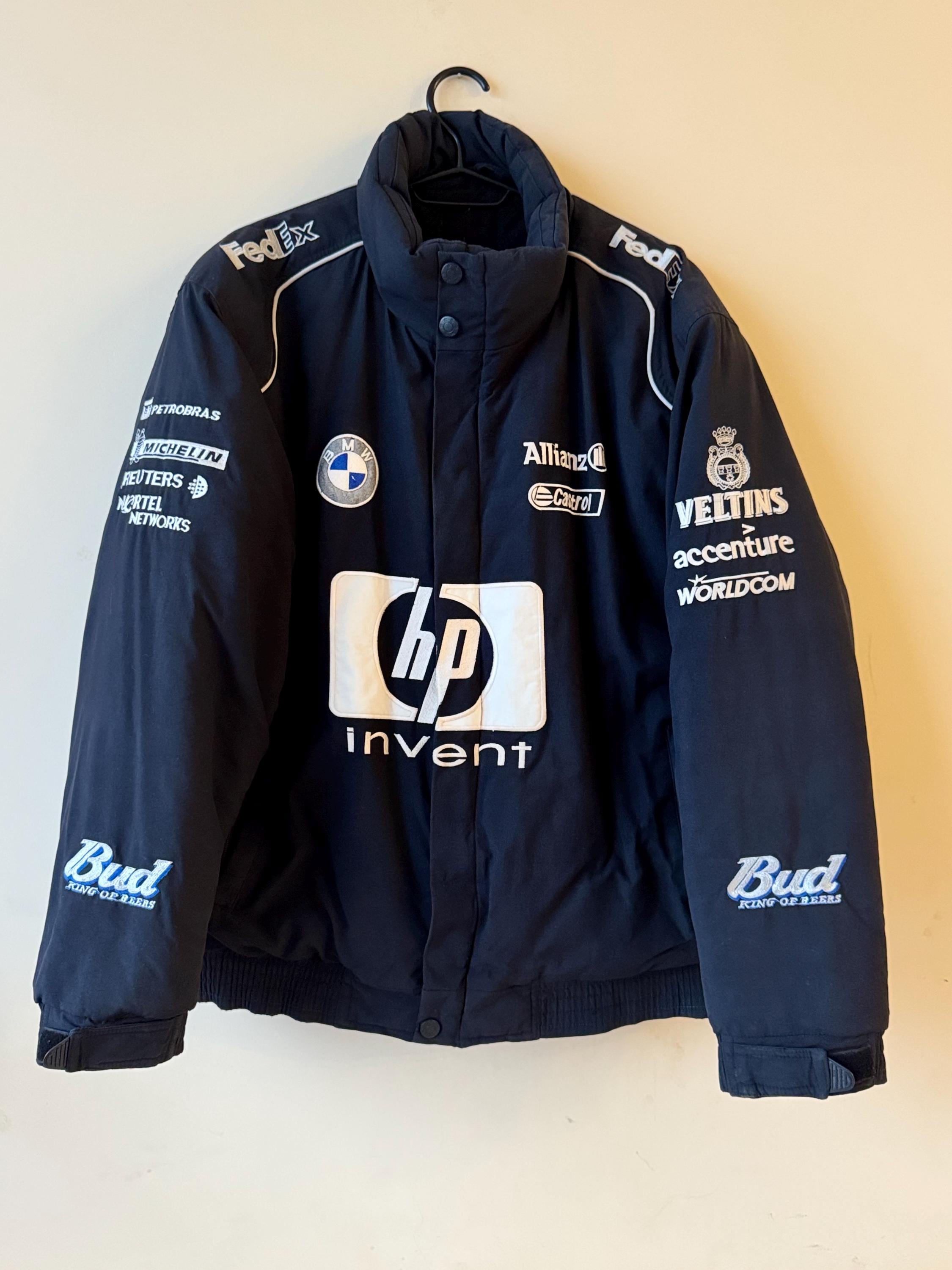 Vintage BMW HP F1 Williams Team Racing Motorsport Bomber Puffer 