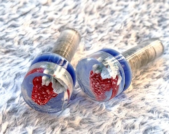 RARE Vintage USSR Car Door Lock Buttons Strawberry – Lucite / Acrylic handmade ITK