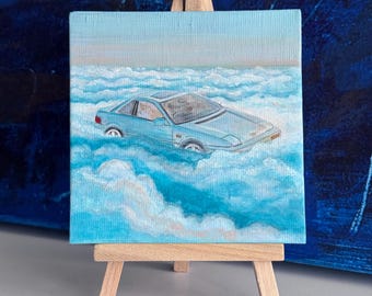 1990 Honda Prelude 3 generation — mini wall art car acrylic painting custom artwork