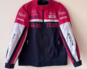 Vintage Mercedes Benz F1 motorsport Racing Jacket, Warsteiner West Team, Size L