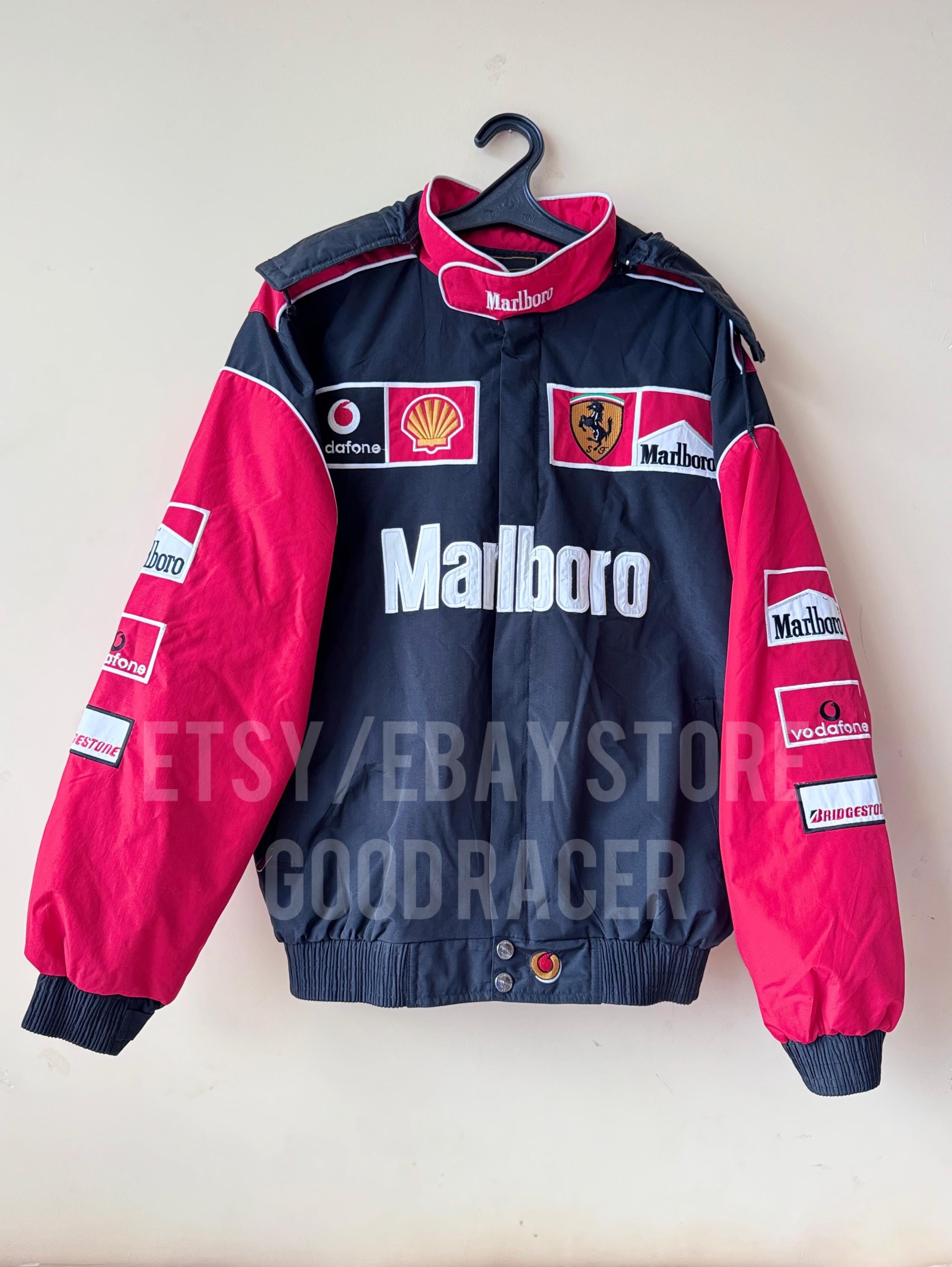 F1 フェラーリ　希少　非売品　ジャケット マルボロ　レア　極美品 フェラーリ F1 Marlboro 刺繍 レーシングジャケット 中綿入り