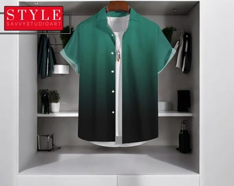Men's Gradient Lapel Shirt: Lightweight Summer Streetwear