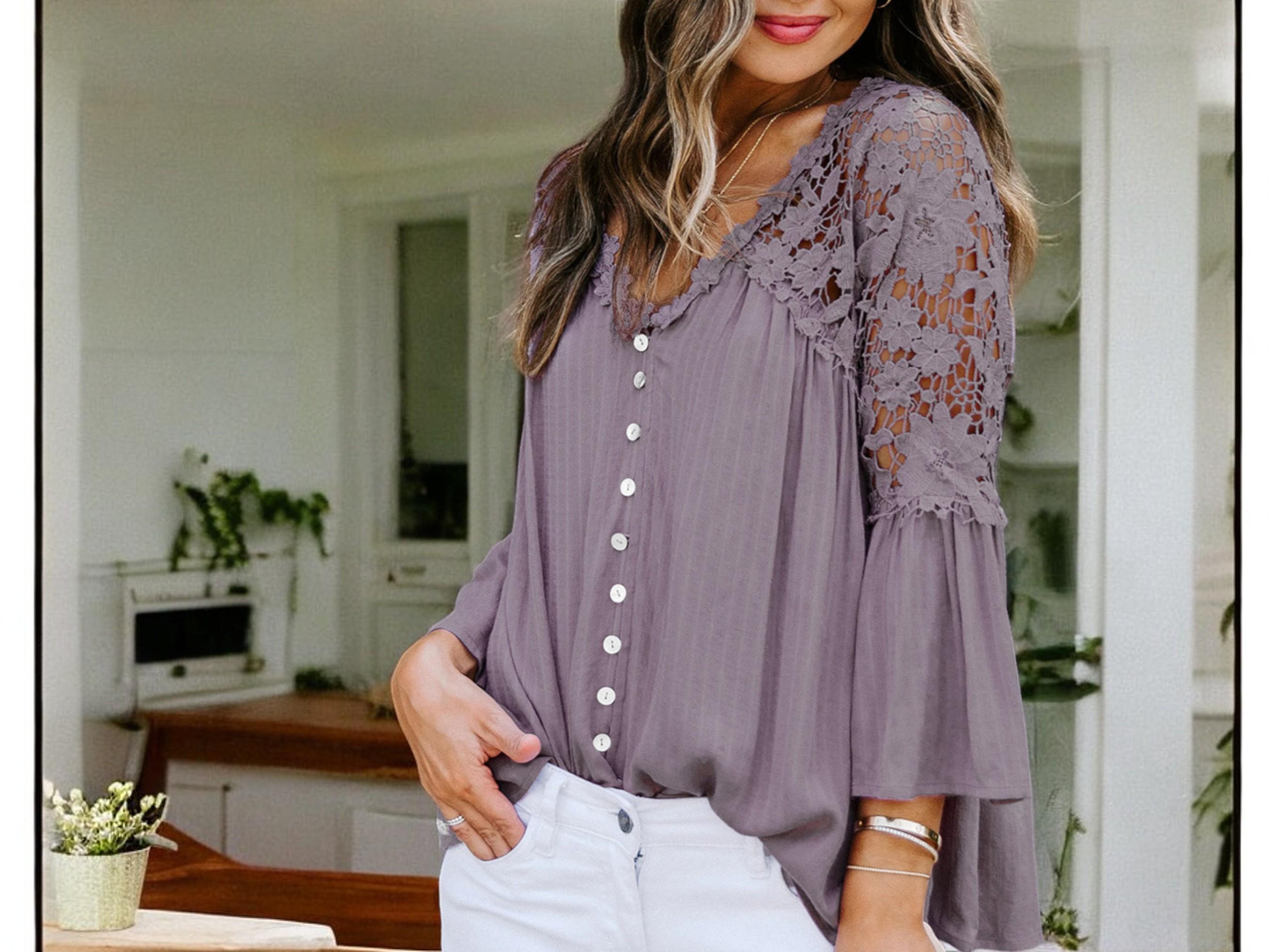 the PLAID BOHO - Women's Elegant Plaid Cotton Chic Blouses