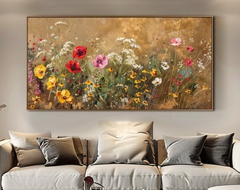 Abstract Enchanting Flower Painting on Canvas Textured Oil Painting Modern Living Room Decor Custom Gift Painting Modern Abstract Wall Art