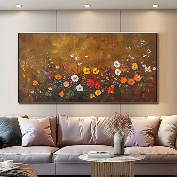 Abstract Flower Painting on Canvas 3d Textured Oil Painting Modern Living Room Wall Art Custom Gift Floral Painting Modern Abstract Wall Art