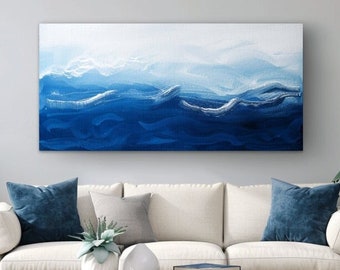 Original Abstract Blue Painting Large Abstract Painting On Canvas Hand Painted Wall Art Living Room Wall Art Abstract Canvas Gift Painting