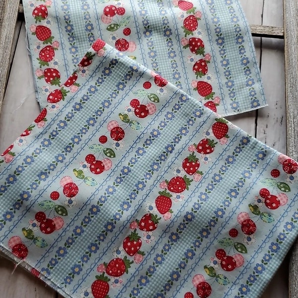 Yuwa/ japanese print fabric strawberries & cherries